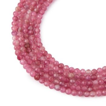 Rose Tourmaline faceted beads 4mm