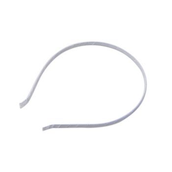 Metal headband with white ribbon