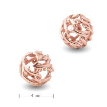 Mărgele filigran argintii 4mm placate cu aur de 18K roz nr.698