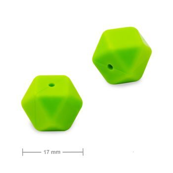 Mărgele din silicon hexagon 17mm Chartreuse Green