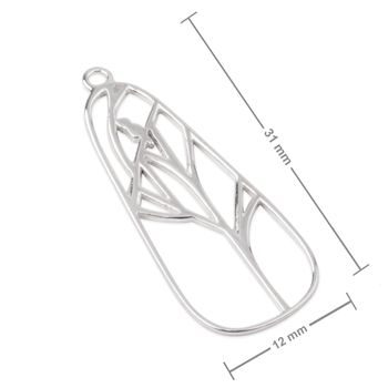 Amoracast prívesok so stromom v tvare hrušky 31x12mm strieborný