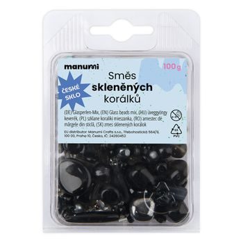Czech glass beads mix black