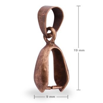 Šlupna s ověsem 19x9x5 mm staroměď