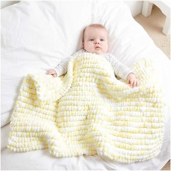 Rico design háčkovacia bambulková priadza POMPON Print ružovo-biela