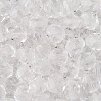 Glass fire polished beads 8mm Crystal