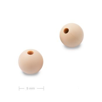 Silicone round beads 9mm Toasted Oatmeal