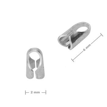 Stříbrná kulatá lepící koncovka 2 mm