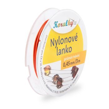 Nylonové lanko 0,45mm/3m pastelově oranžové č.6