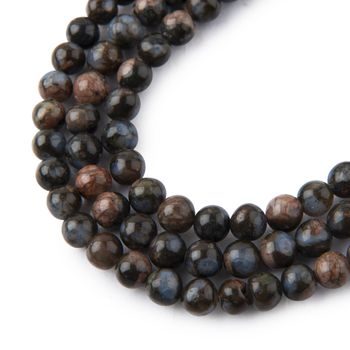 Llanite Black Opal beads 6mm