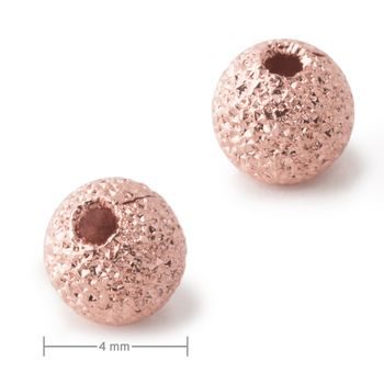 Kovový korálik stardust 4mm vo farbe rose gold