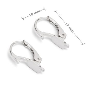 Sterling silver 925 leverback earring hook 17x10mm No.45