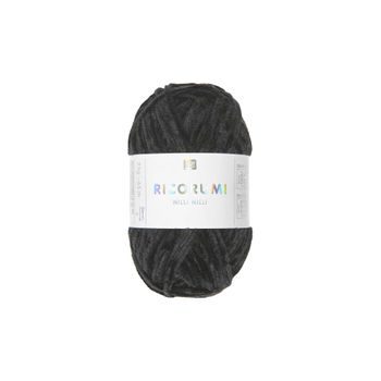 Chenille yarn Ricorumi Nilli Nilli colour shade 027 black