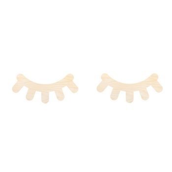 Wooden cutout closed eye 2pcs 15cm