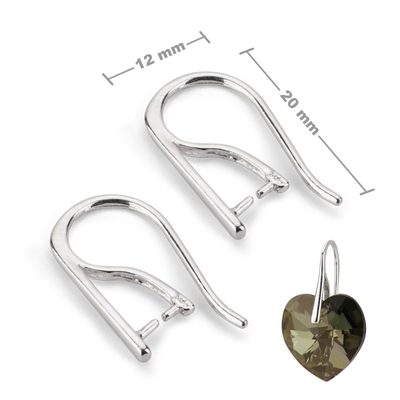 Sterling silver 925 open earring hook 20x12mm No.15