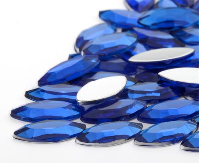 Nalepovací akrylové kameny naveta 7x15mm modré