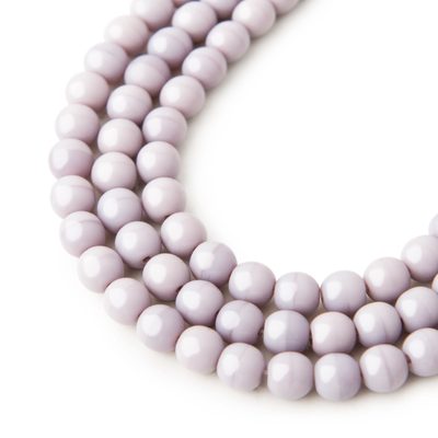 Czech glass pressed round beads Violet Opaque 6mm No.33