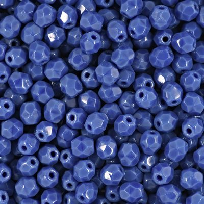 Broušené korálky 4mm Opaque Blue