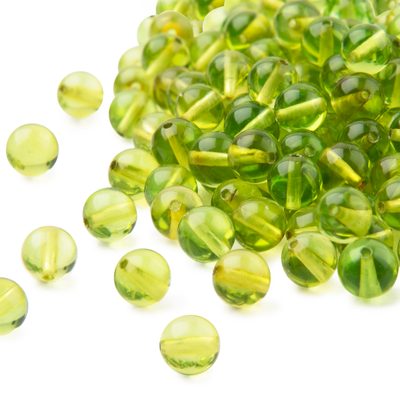 Amber bead round 6mm green
