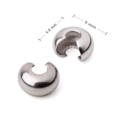 Stainless steel 316L crimp bead cover 5x4.5mm