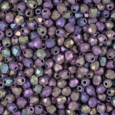 Broušené korálky 3mm Matte Iris Purple