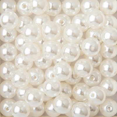 Plastové korálky imitace perel 10mm
