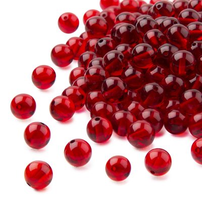 Amber bead round 6mm red