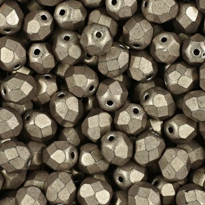 Broušené korálky 6mm Saturated Metallic Hazelnut