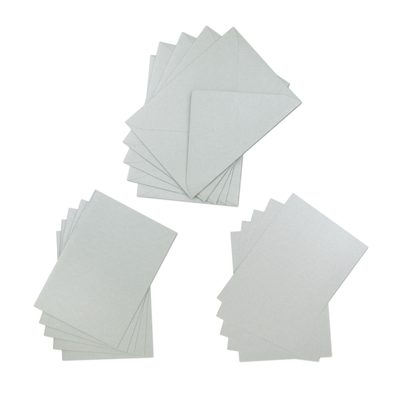 Set of cards with envelopes in silver colour 5pcs