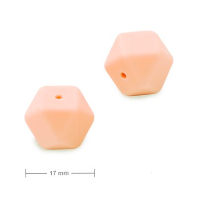 Silikónové koráliky hexagón 17mm Sweet Peach