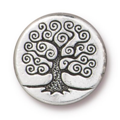 TierraCast korálek Tree of Life 15mm starostříbrný
