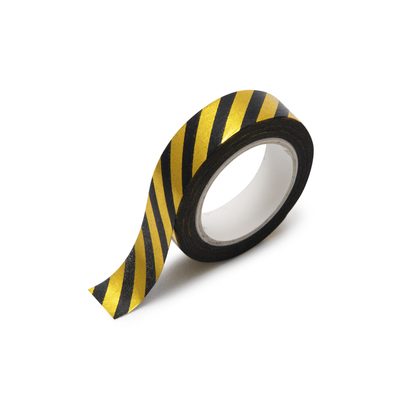 Washi tape with stripes 10m black-gold