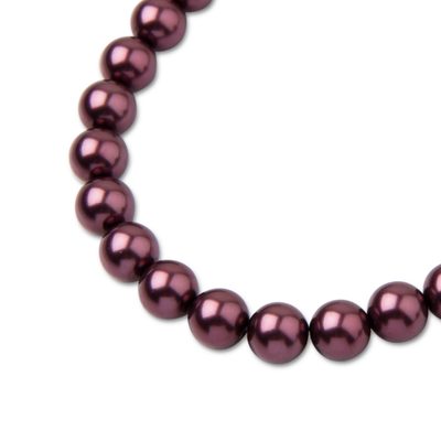 Preciosa kulatá perla MAXIMA 8mm Pearl Effect Light Burgundy