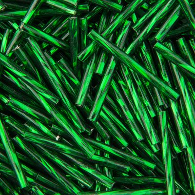 Sklenené trubičky krútené 25mm zelené