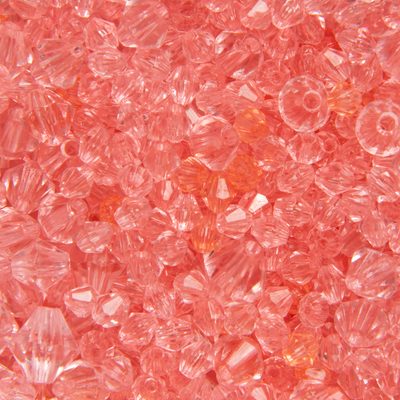 Acrylic faceted beads 4-8 mm salmon pink