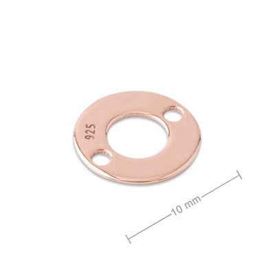 Stříbrný spojovací díl kroužek 10mm pozlacený 18K růžovým zlatem č.768
