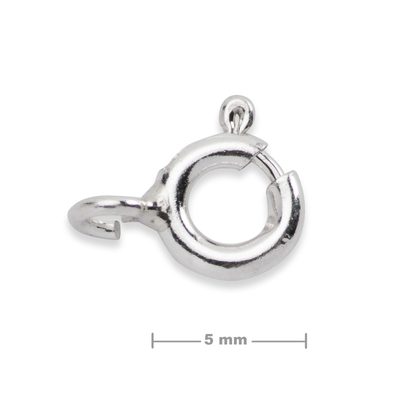 Sterling silver 925 springring clasp with transverse loop 5mm No.535
