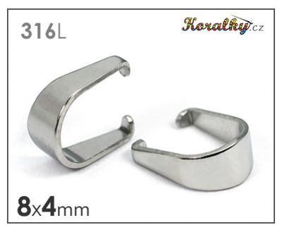 Jewellery pendant bail 316L 8x4 mm