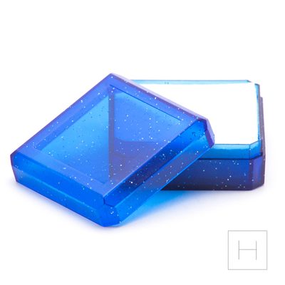 Dárková krabička na šperk modrá 38x38x17mm