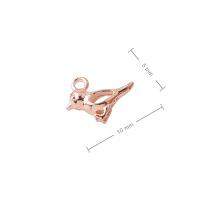 Strieborný prívesok vrabec pozlátený ružovým zlatom č.880