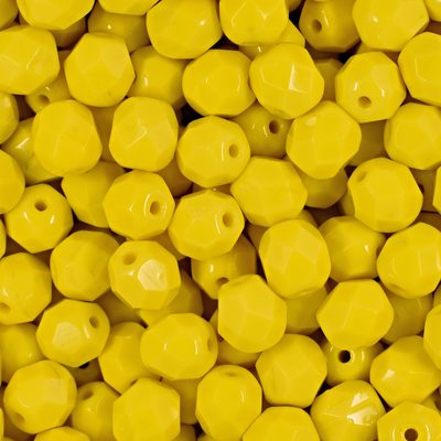 Broušené korálky 6mm Opaque Yellow