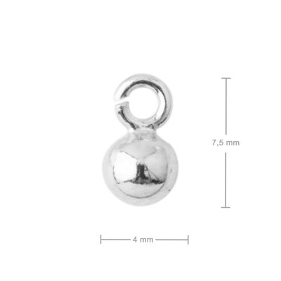 Sterling silver 925 pendant ball 4mm No.478