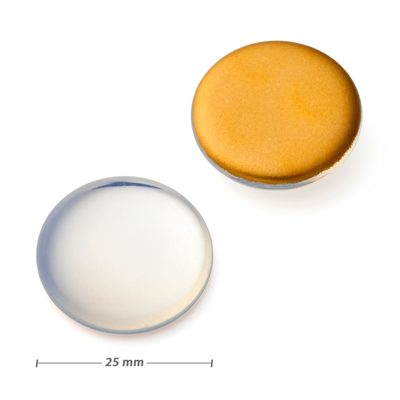 Skleněný kabošon 25mm bílý opál