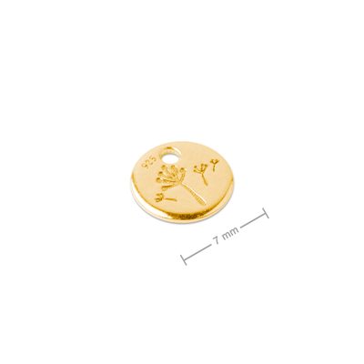 Stříbrný přívěsek pampeliška pozlacený 24K zlatem č.893