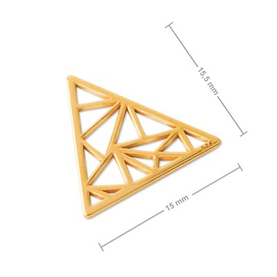 Strieborný prívesok origami trojuholník pozlátený č.952