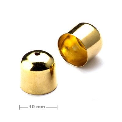 Plain bead cap 10mm gold