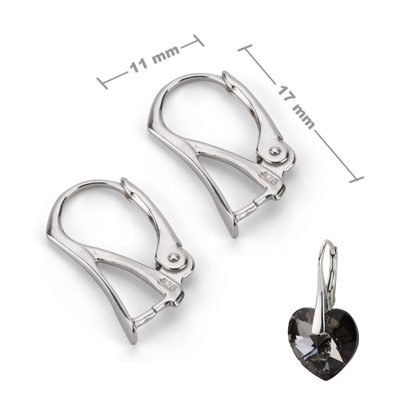 Sterling silver 925 leverback earring hook 17x11mm No.46