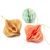Set of 3 paper decorations in the shape of pastel Christmas baubles