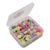 Set of colored acrylic beads with flower motifs