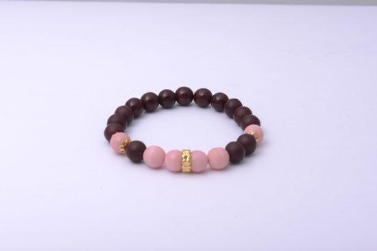 Návod na výrobu zlato-růžového náramku