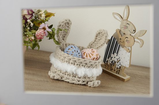 Návod na výrobu háčkovaného košíku - králíček